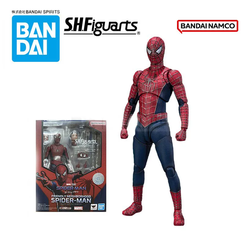 Originale Bandai Shfiguards Spider Man : No Way Home All Three Generations Model Marvel Action Figure Giocattoli Da Collezione Spiderman