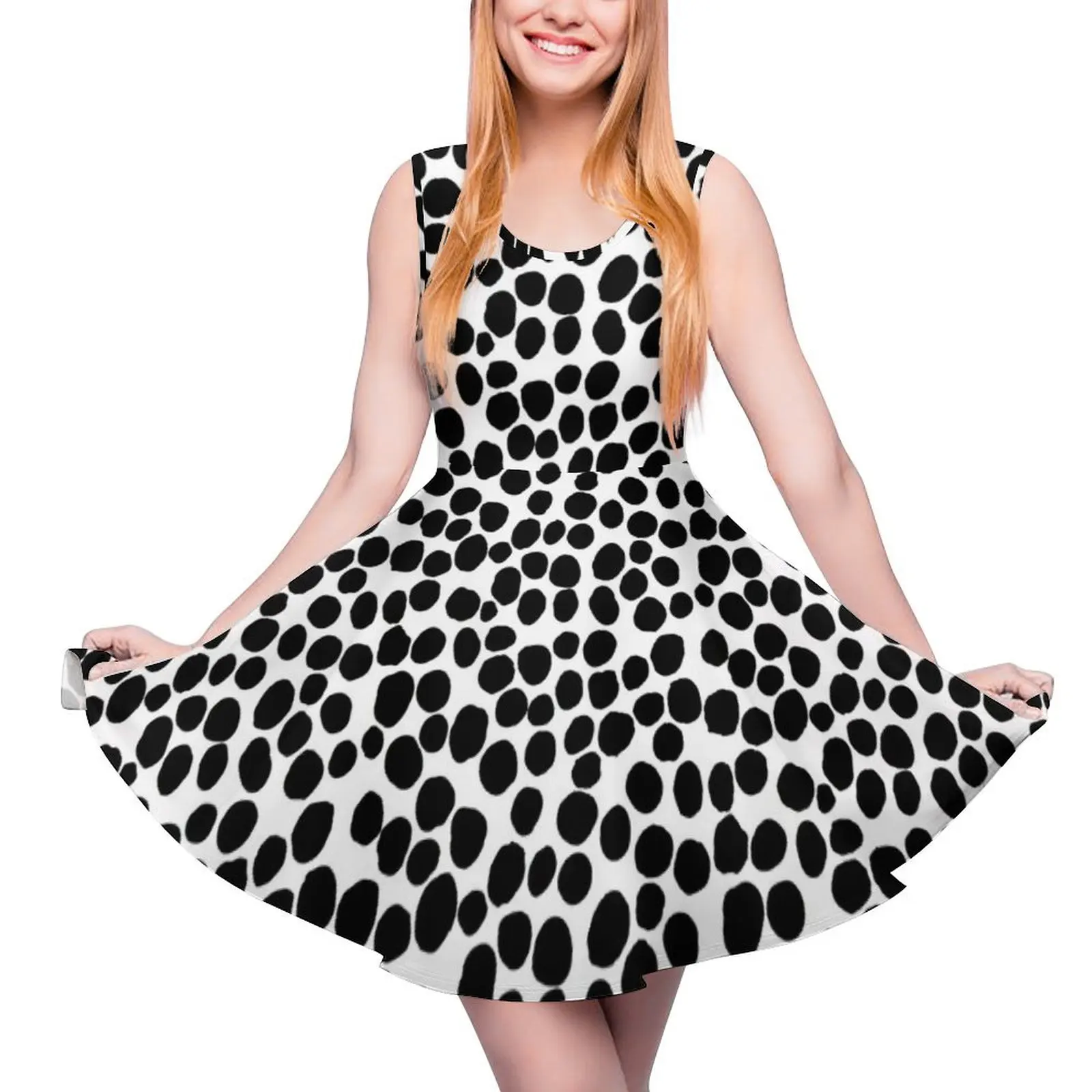 

Dalmatian Round Neck Dress Casual dresses loose women's dress