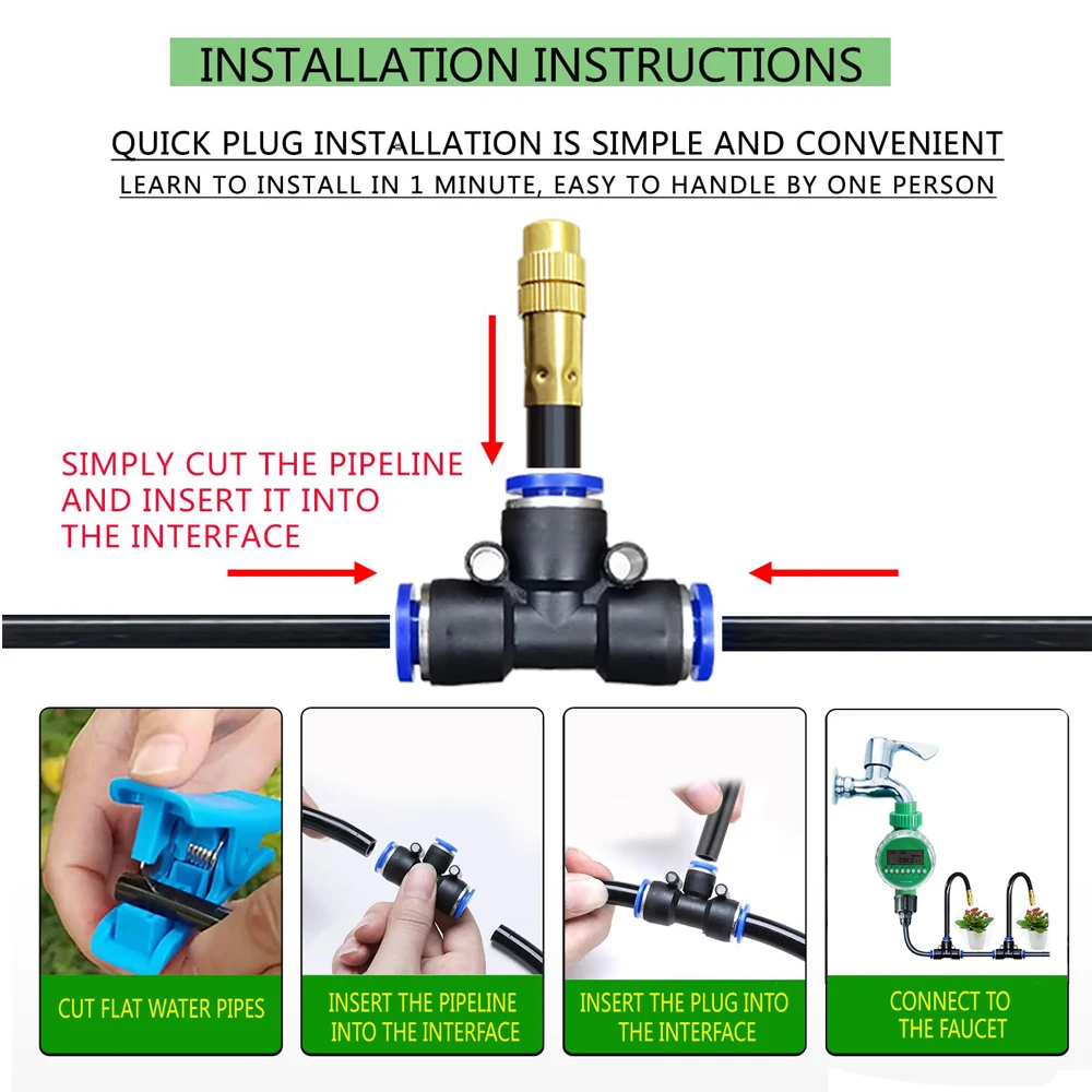 Gilmour Ugello spray per tubi in metallo massiccio con filettatura anteriore – irrigazione da giardino – 573TF, confezione da 4