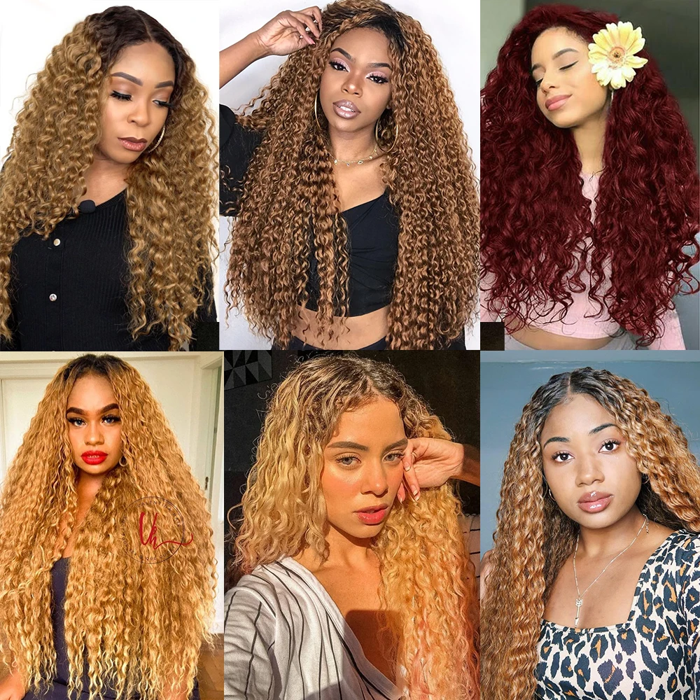 Long Water Deep Wave Headband Hair Black/White Women\'s Wigs Synthetic Natural Glueless High Temperature Fiber Hair Cosplay Daily