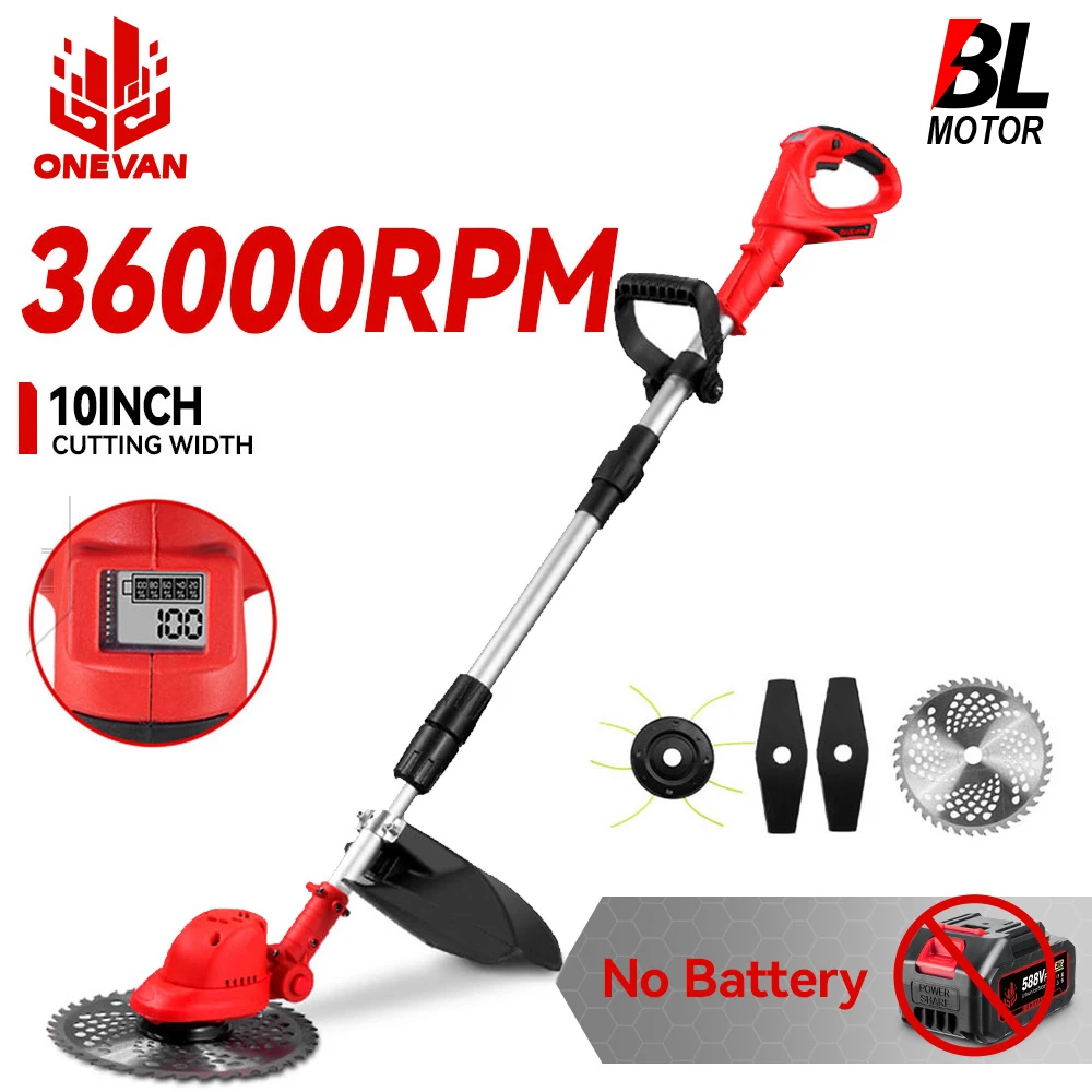 ONEVAN 36000 об./хв. Безщіточна електрична газонокосарка Акумуляторний тример для трави Складний регульований садовий різак для акумуляторної шпильки Makita