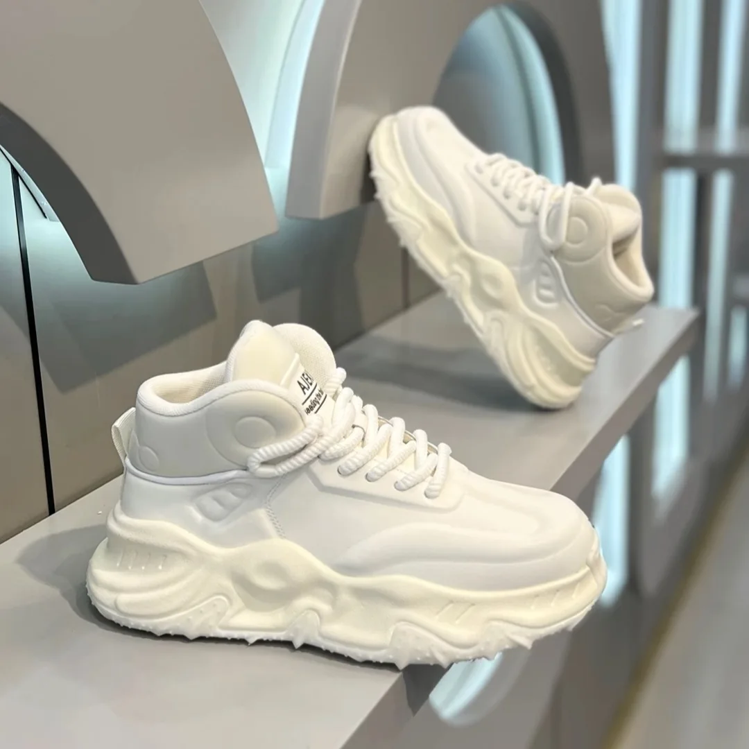 Spring Autumn New Men's Thick Sole Elevated Casual Shoes Comfortable and Breathable Sports Running Shoes Men's Vulcanize Shoes 2