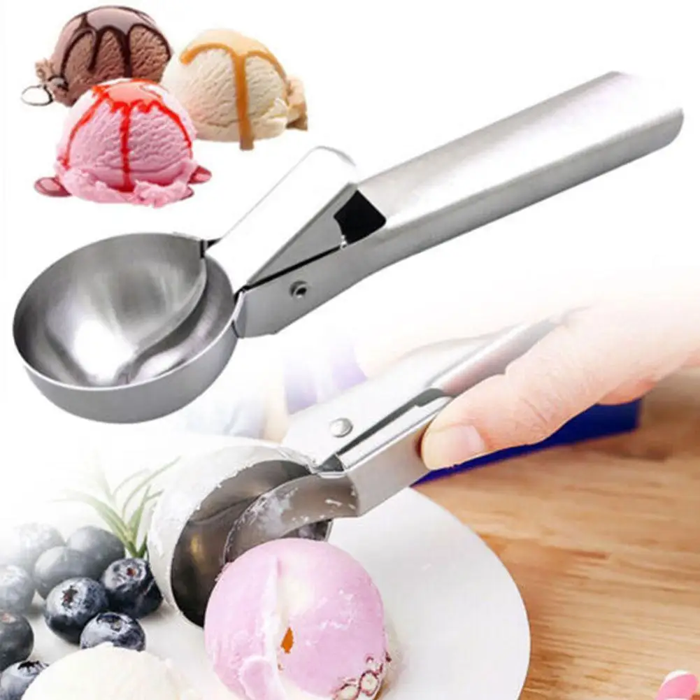 3Pcs Ice Cream Scoop Cookie Scoop Set Baking Steel Ice Cream Scooper Portion Scoop Dishers Scoops Cupcake