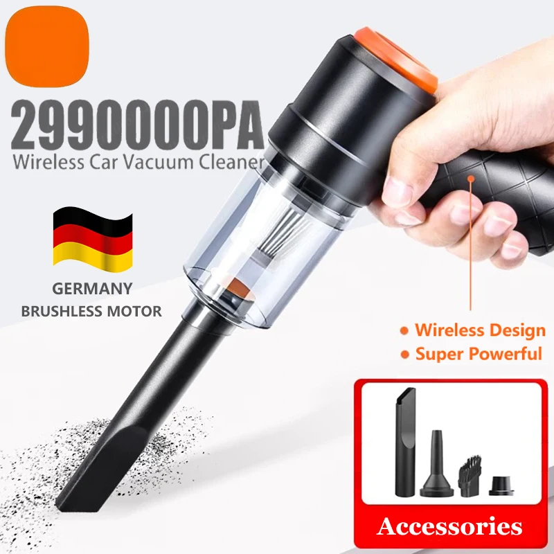 Wireless Car Vacuum 2990000Pa Portabale Cordless Handheld Auto High Power Cleaner For Home Office