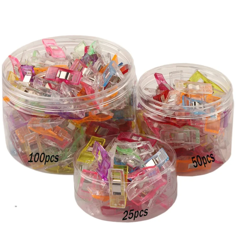 25Pcs Multipurpose Sewing Clips Colorful Binding Plastic Clip Craft Quilting for Axe Powerful New Patchwork Positioning Shirt sewing clips garment clips plastic clips clothes clips