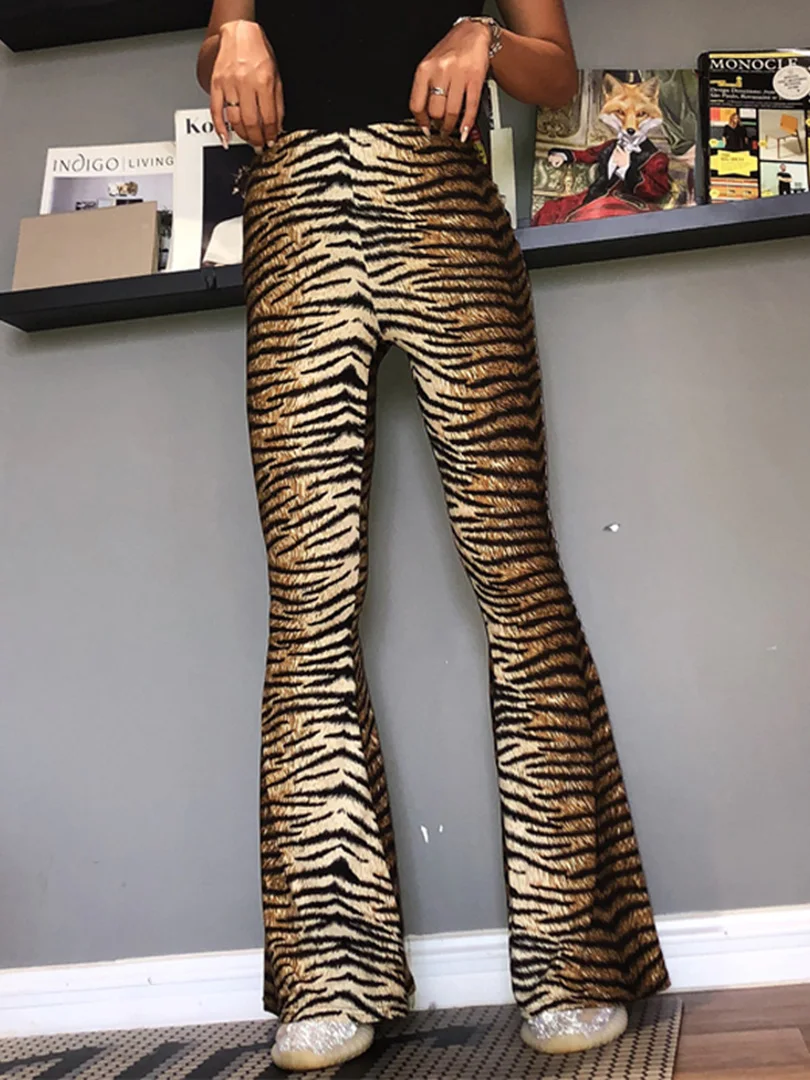High Waist Leopard Print Flare Leggings - ChicBohoStyle – Chic Boho Style