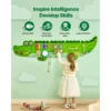 SucceBuy 9-Activities Crocodile Kids Busy Hanging Board Toy Montessori Early Learning Puzzle Decor Panels Toys for Children Gift