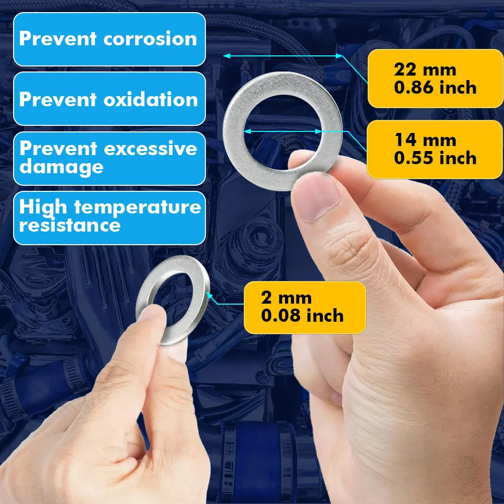 Oil Drain Plug Crush Washer Gasket 14MM 50x For Honda For Acura 9410914000 94109-14000 94109 14000 oil drain plug gasket,oil drain plug seal washer