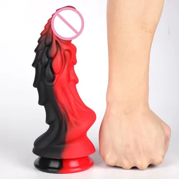 Double Color Kylin Dragon Dildo, Liquid Silicone Realistic Animal Dildo Suction Cup Huge Dildio For Women Soft Monster Conslador 4