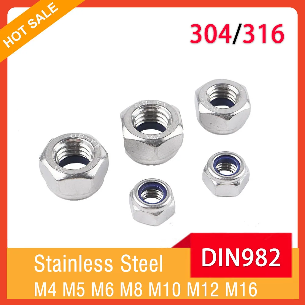 M4 M5 M6 M8 M10 M12 M16 DIN982 A2-70 304/A4-80 316 Stainless Steel ...