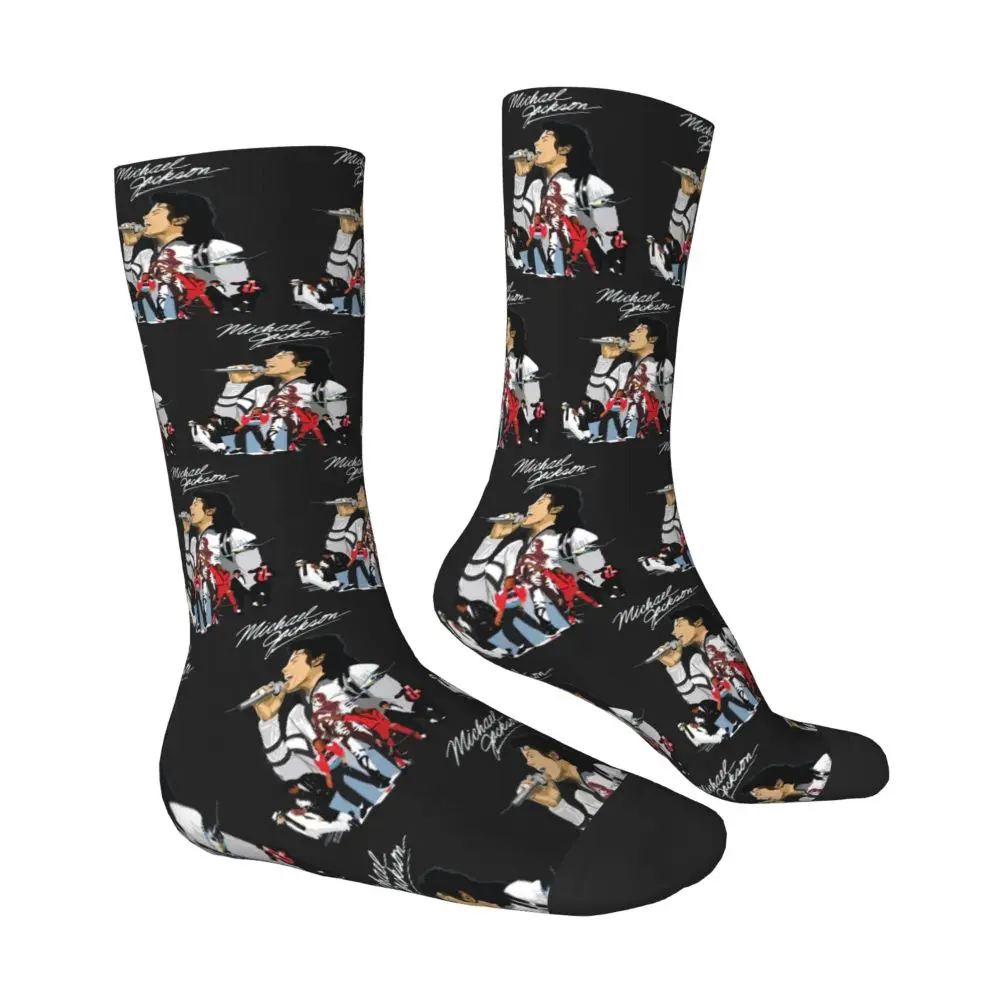 Michael Jackson Musicians Singers Dancers Socks Harajuku Stockings All Season Long Socks Accessories for Unisex Christmas Gifts