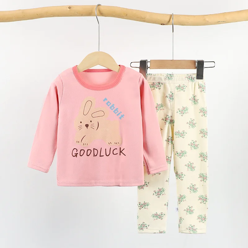 thumbnail image 1 of Kids Sets Cotton Kids Clothes Long Sleeve Home  Sleepwear Children's Clothing Boy Girl Autumn winter Tops Pants Suits, 1 of 6