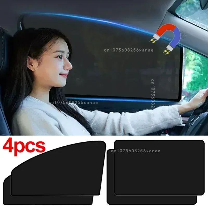 Car Magnetic Window Sunshades 4/2pc UV Protection Privacy Sunshade Window Cover Middle Plate Privacy Curtain