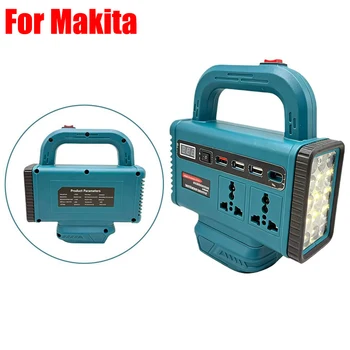 Inverter LED Multifunzionale Portatile Compatibile con Batterie Li-ion 18V Makita/Milwaukee con Porta USB Type-C