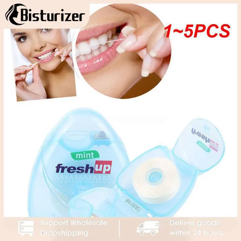 

1-5 шт., зубная нить с мятным вкусом, 50 м