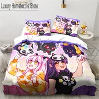 Cartoon Game Cute Aphmau with Wings Bedding Set Boys Girls Twin Queen King Size Duvet Cover Pillowcase Bed boys Adult 2
