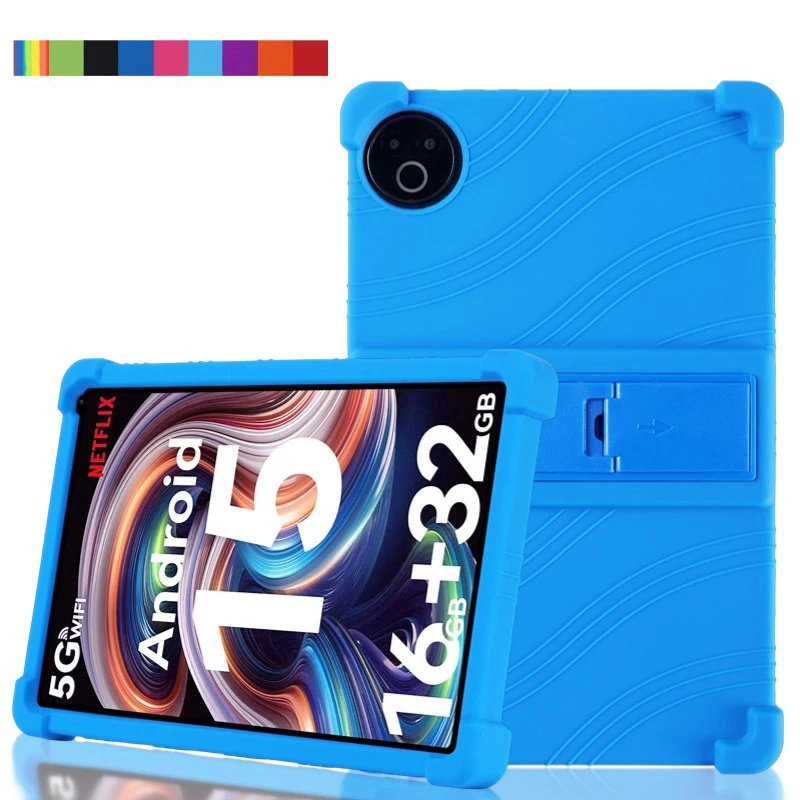 Shockproof 10-Inch Tablet Case with Adjustable Stand and Silicone Cover