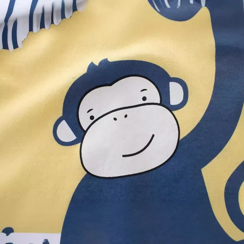 Dropshipping 4PCS/SET 2025 Summer New Boys' Cartoon Monkey Elephant T-shirt Short Sleeve T Shirt Dinosaur Children Tops Tees 5