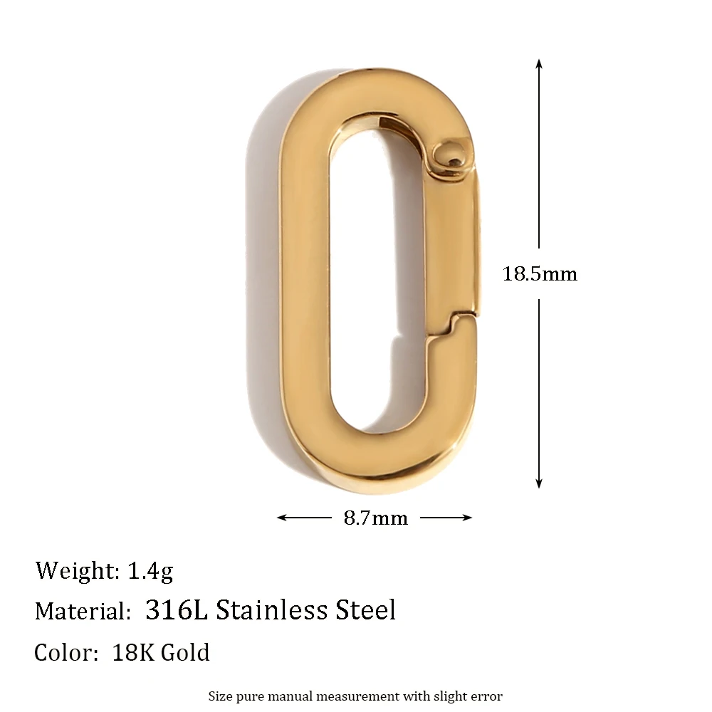 Elegant Round Oval Buckle Pendants - 18k Gold Plated Stainless Steel