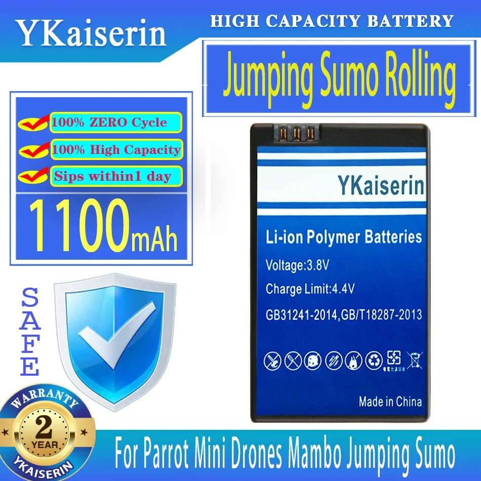 Ykaiserin Batteria 1100Mah Per Pappagallo Mini Droni Mambo Jumping Sumo E Rolling Spider