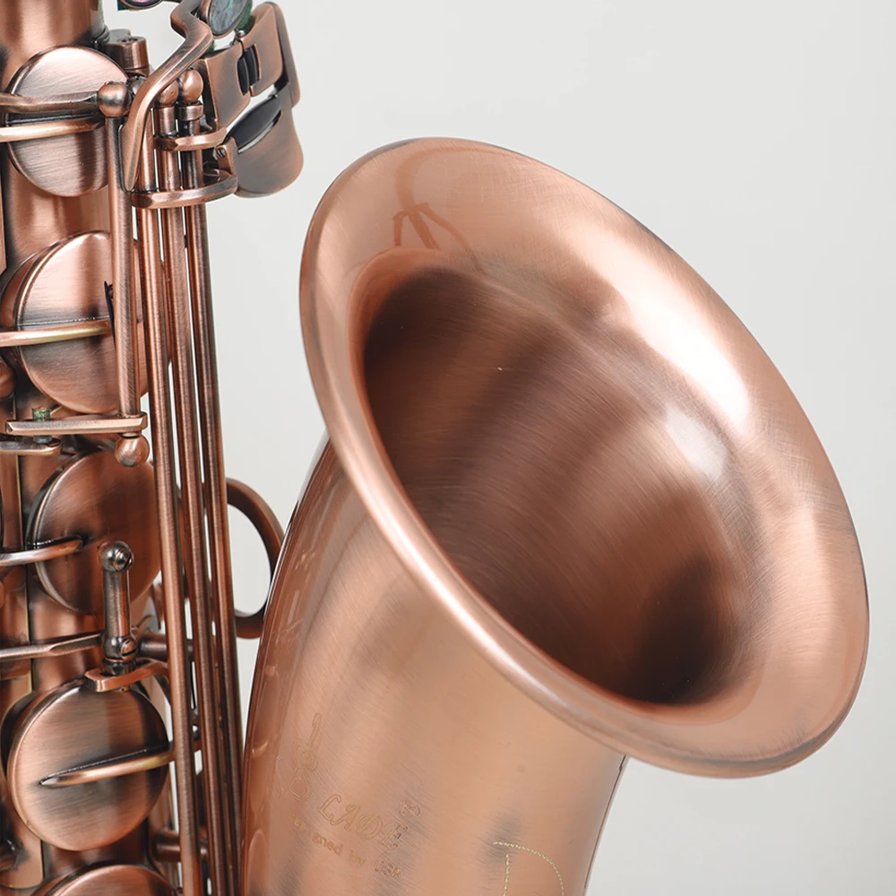 Antique Red Copper Saxophone Professional Bb Tenor Saxophone Brass B Flat Sax Music Woodwind with Case Mouthpiece Accessories