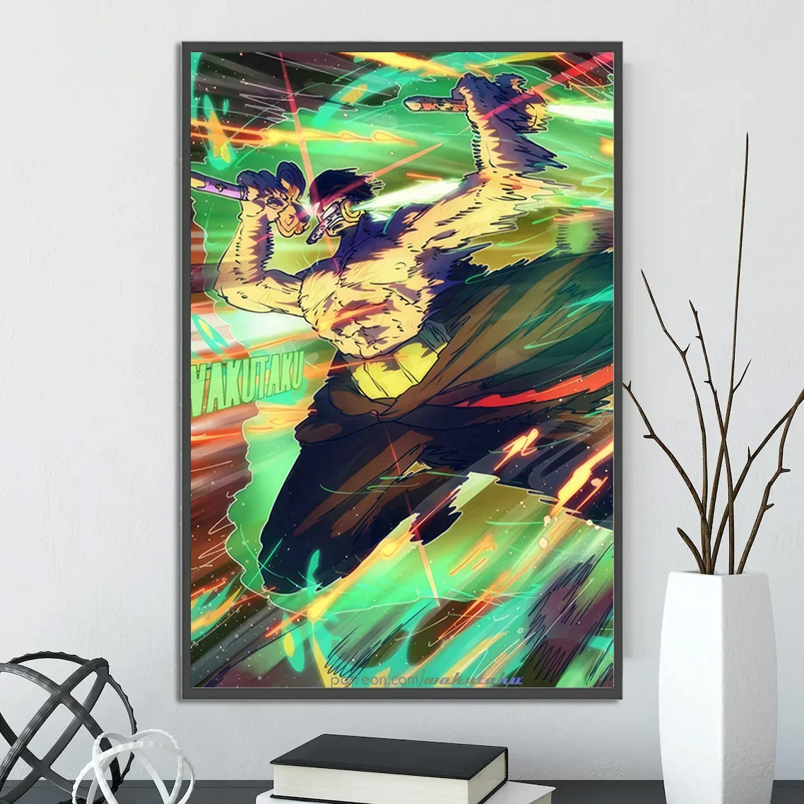 thumbnail image 1 of Póster autoadhesivo de One Piece Zoro Luffy, papel tapiz de dibujos animados para decoración del hogar, pintura impresa, arte de pared de anime, clásico, sangre caliente, 1 of 5