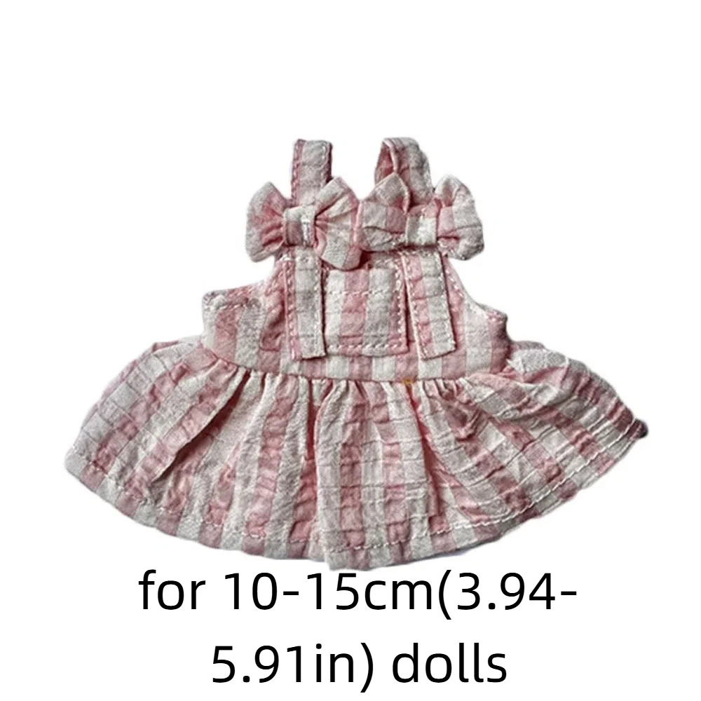 Bow Doll Dress Up Clothes Plaid Cotton Cute Exquisite Doll Skirt Cute Mini Kawaii Mini Doll Skirt Toys