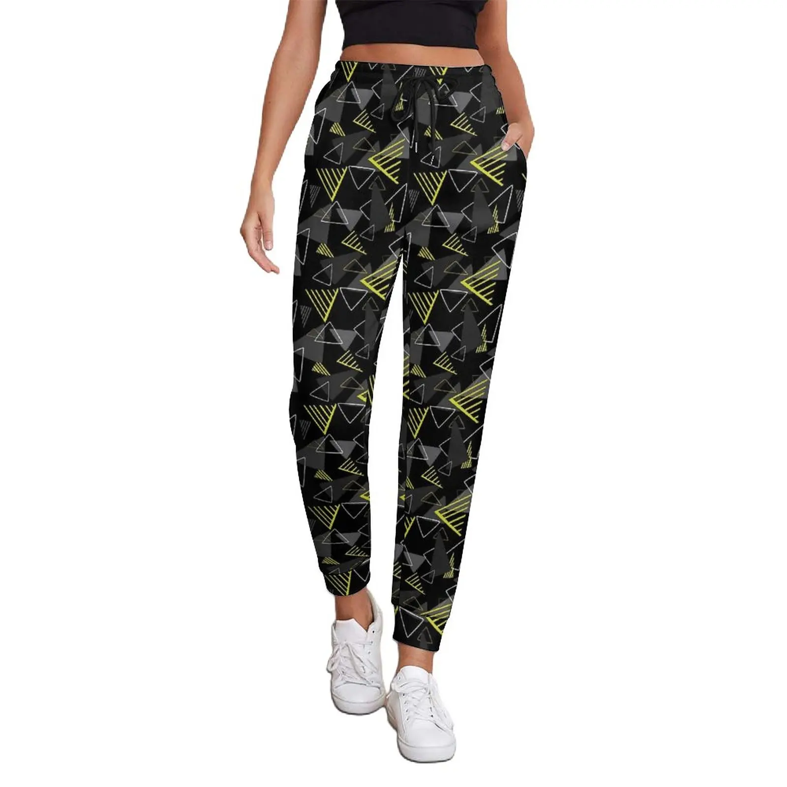 

Modern Geo Print Pants Women Memphis Style Casual Sweatpants Spring Printed Streetwear Oversized Trousers Gift