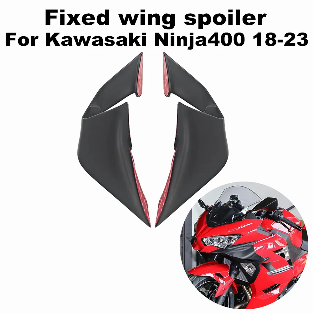 

Suitable for Kawasaki Ninja 400 2018-2023 motorcycle, new high-quality fixed wing spoiler, windshield, aerodynamic ailerons