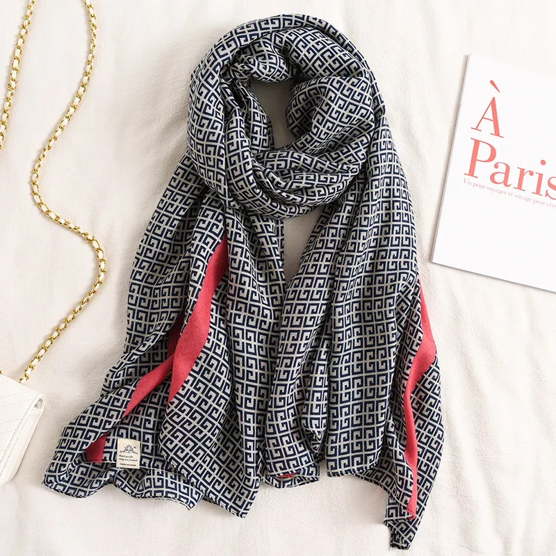 Fashion design 2024 women cotton long Scarf high quality Ladies Winter Warm Soft Shawls Wraps Unisex Scarves 2