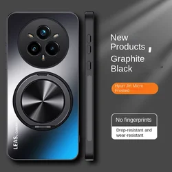 Hard AG Matte Protective Case with Ring Stand and Magnetic Back Cover for Realme14Pro Plus (Black)