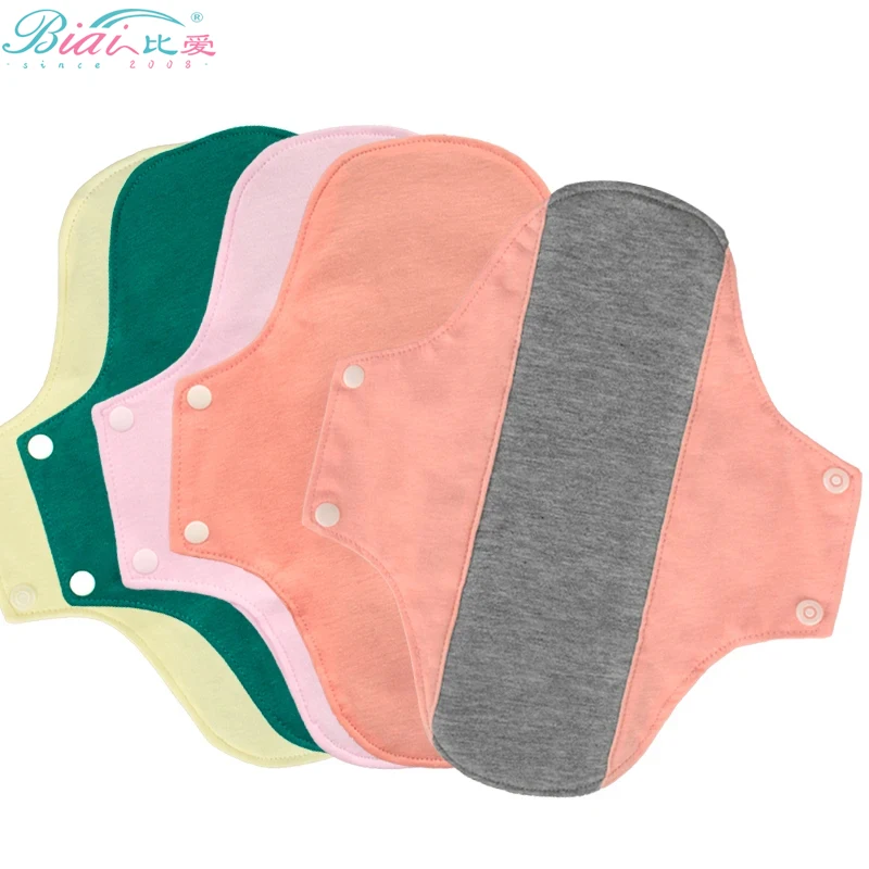 

BIAI 20*23CM 5PCS Washable Graphene Menstrual Cloth Pads Cotton Reusable Care Pads Female Menstrual Pad Breathable Sanitary
