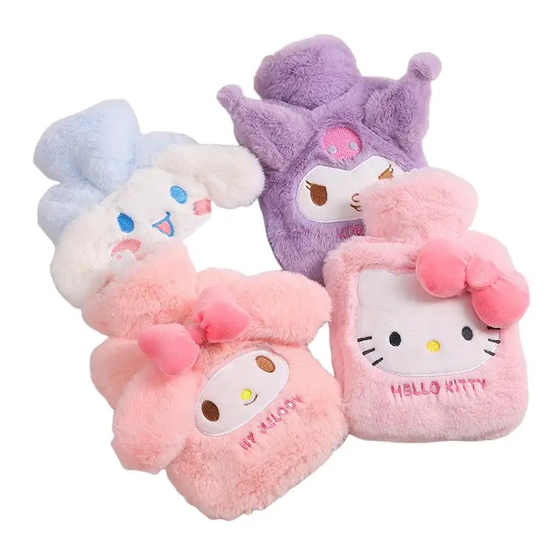

Sanrio Kawaii Hello Kitty Kuromi 1000 Milliliters Pvc Hot Water Bag My Melody Anime Cute Winter Plush Hot Water Bag Girl Gift