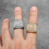 Bagues de luxe en acier inoxydable pour hommes et femmes, pierres précieuses brillantes, Punk, à la mode, bijoux créatifs, cadeau, vente en gros, livraison directe