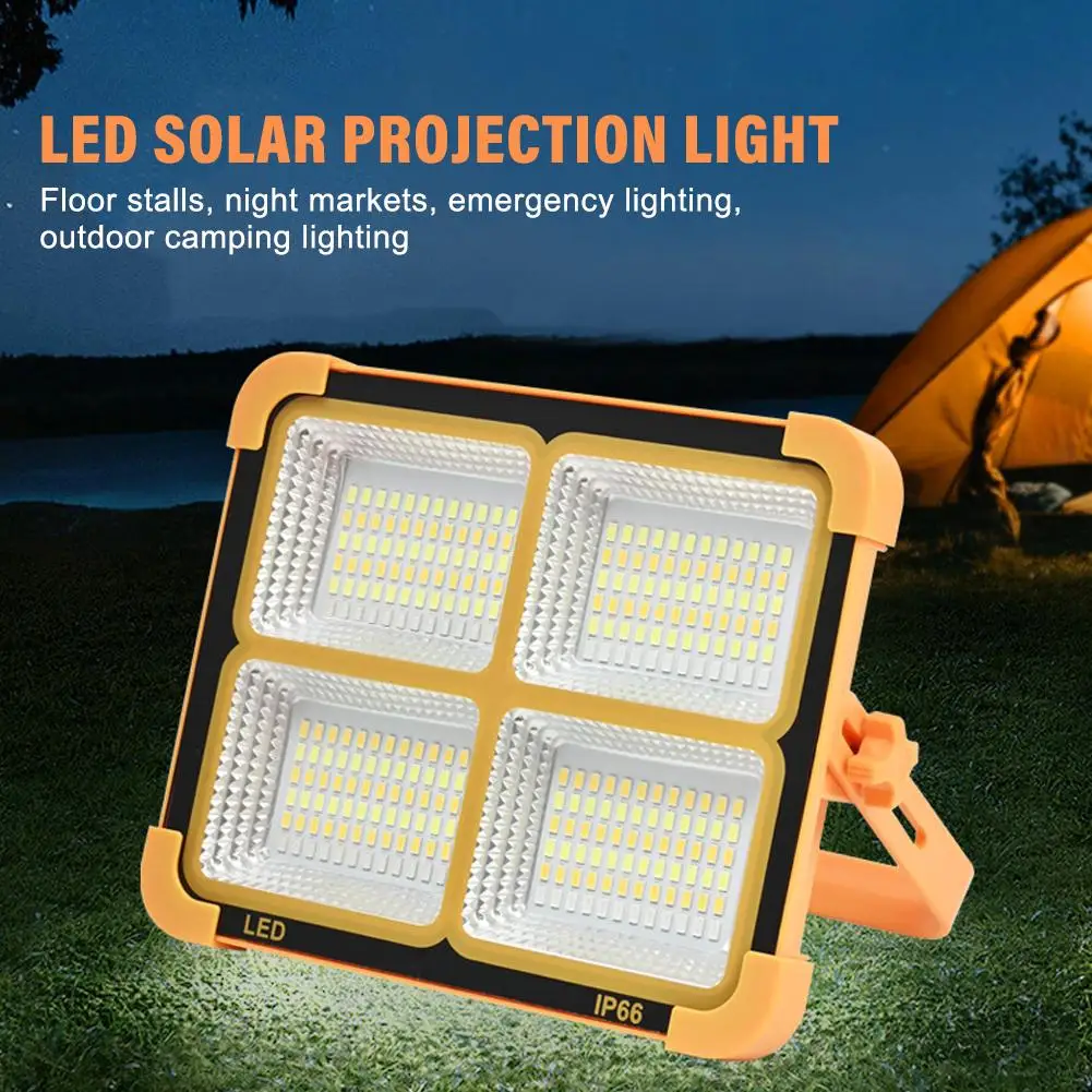 

Solar LED Floodlight Rechargeable Emergency Lighting Camping Solar Portable Waterproof Searchlight Lamp Lamp Outdoor J1A5