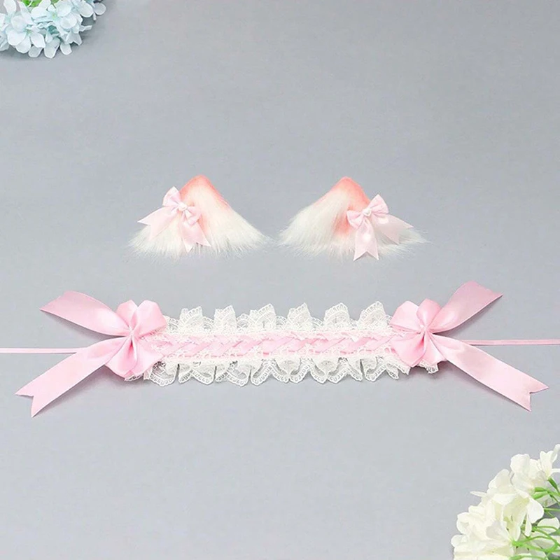 Pince à Cheveux Lolita Anime Cosplay Oreilles De Chat Avec Nœud - Accessoire Mignon