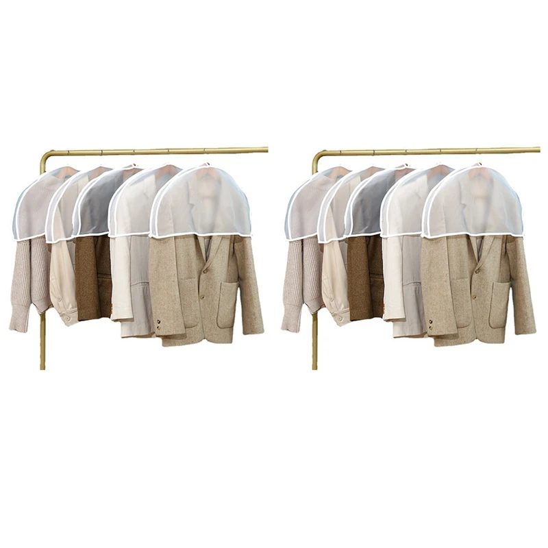 

Clothing Dust Cover Set Home PEVA Transparent Hanging Pocket Coat Dust Covered Sleeve Clothes Half -Body Dust Cover Kit