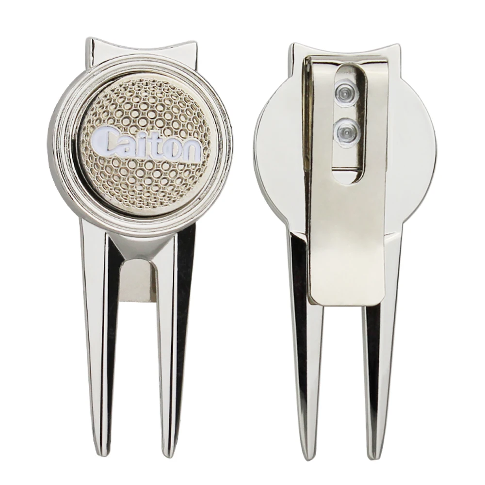 1 Pcs Golf Divot Repair Tool Golf Green Fork Pitch Groove Cleaner Pitchfork Stainless Magnetic Detachable Golf Sport Accesories 6