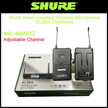 슈어 GLXD4 듀얼 송신기 UHF 무선 마이크, 핸드헬드 바디팩 라펠 헤드셋, 노래방 시스템 음성용 헤드웨어 마이크