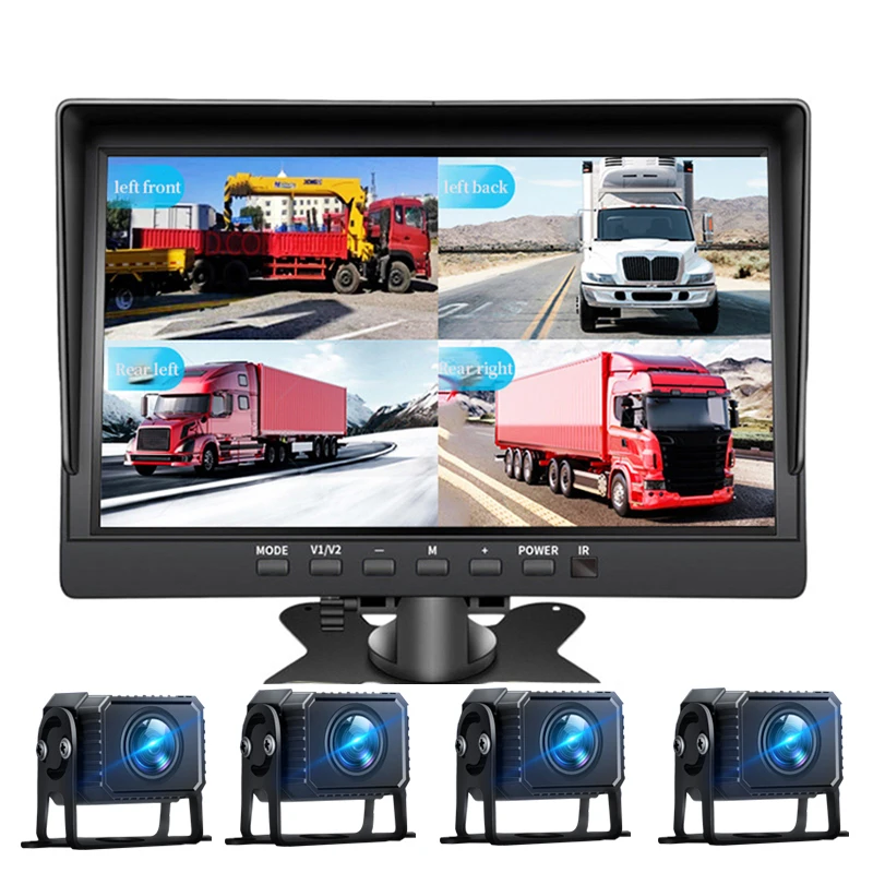 7 Inch 4 Channel Reverse Monitor T704 7 Inch 4 Channel Truck BSD Blind Area Camera Monitor System 1080P ...