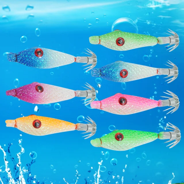10 Señuelos De Pesca Suaves Y Luminosos Para Pulpo De Agua