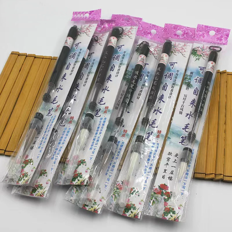 3 Pcs/set Self Suction Calligraphy Brushes Inkable Chinese Painting Brush Weasel Wool Hair Xiaokai Regular Script Writing Pen calligraphy brush paint brush