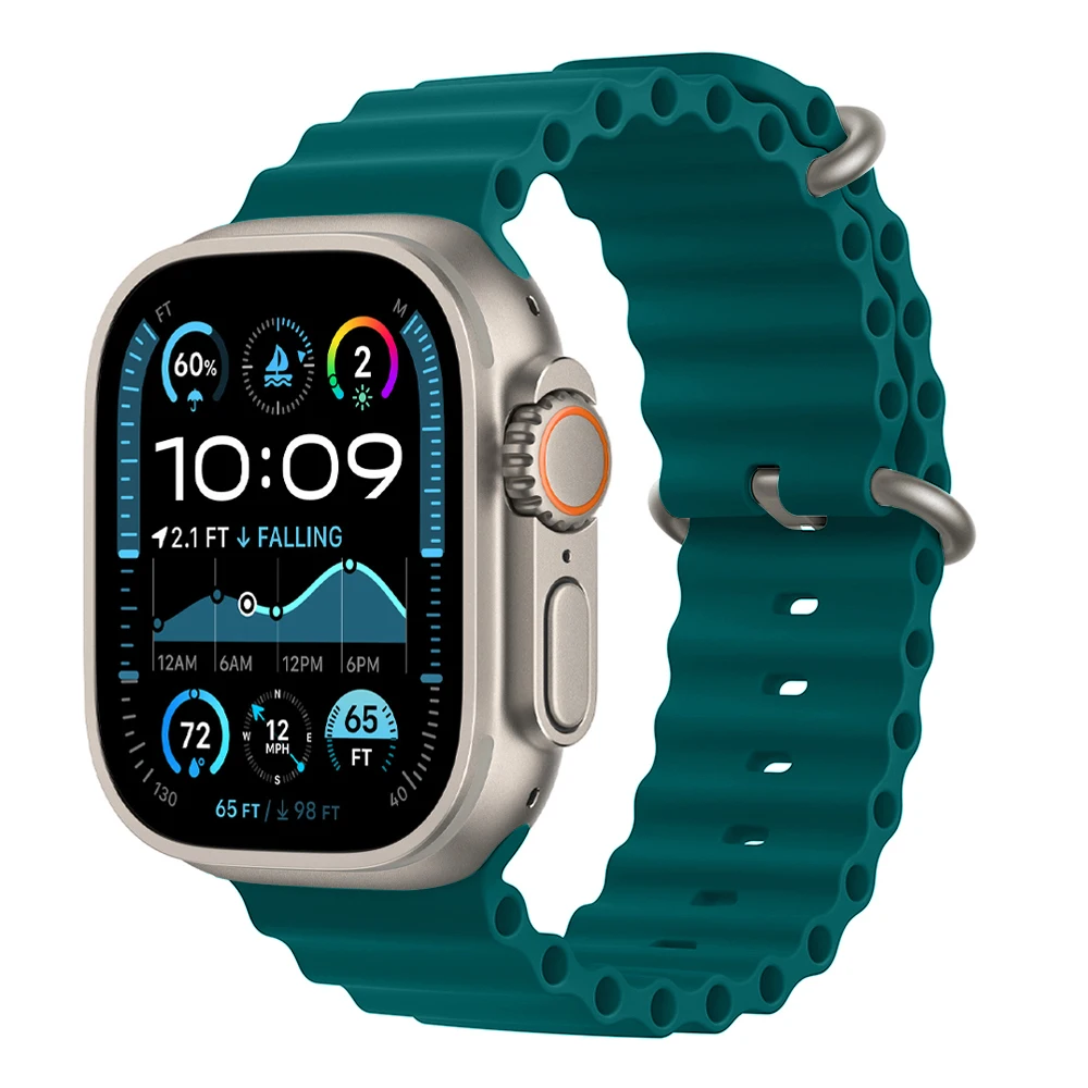 Ocean Blue Silicone Sport Strap