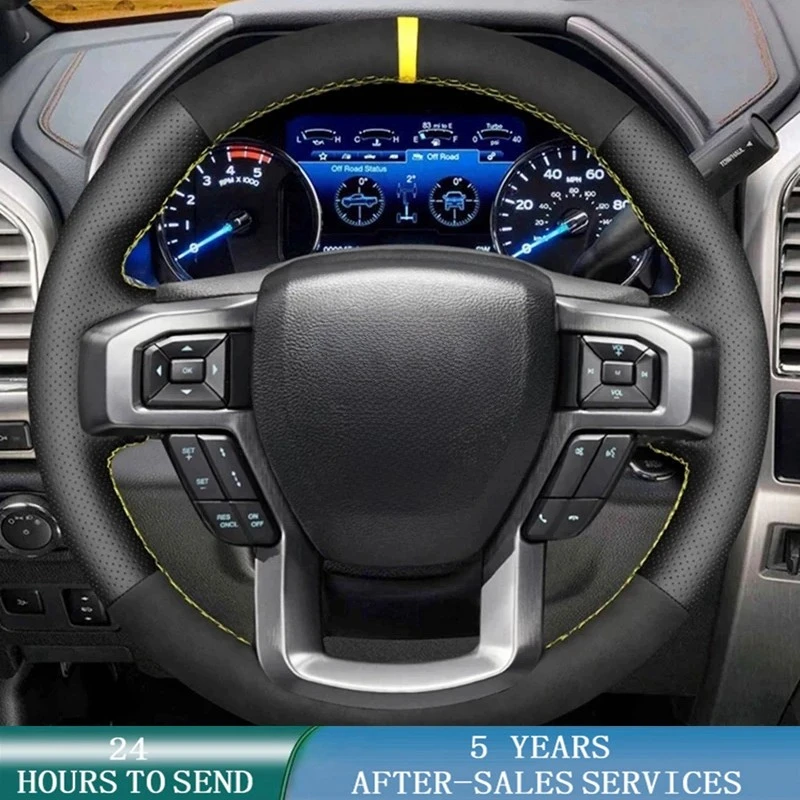 

Customized Car Steering Wheel Cover Suede Original Steering Wheel Braid For Ford F-150 F-250 F-350 F-450 F-550 F-600 F-650 F-750