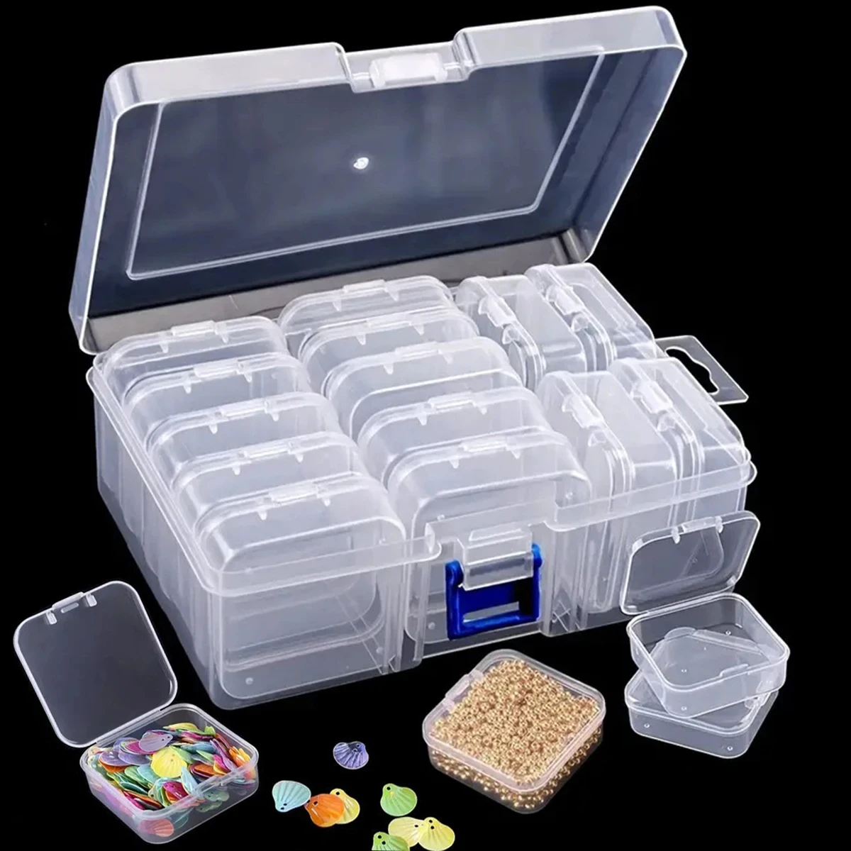 Household Mmultifunctional Compartment Storage Box, Independent Transparent Plastics Storage Box, Medicine&Jewelry Storage Box