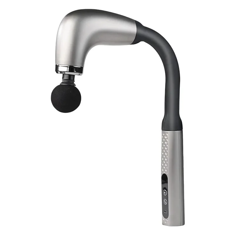 Curved Head Silent Comfort Massage Gun Extended Back Pounding Artifacts Fascia Hammer for Deep Tissue Therapy