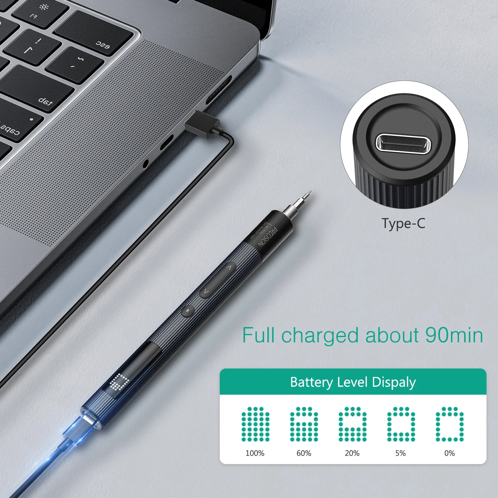 50 in 1 Precision Electric Screwdriver Set with 3-Speed Torque Adjustable Magnetic Phillips Torx Bits for iPhone Laptop Watch PC 6