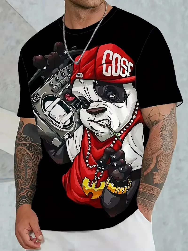 Men's T Shirt Cartoon Duck Print Summer Casual Short Sleeve Tops Tee Fashion T-shirts Outdoor Quick drying Street Clothing