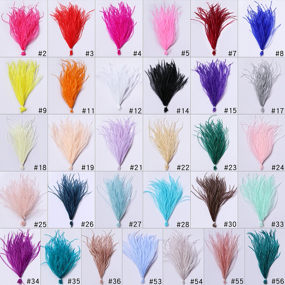 1 Bundle Natural Ostrich Feathers Filament String Dyed Colorful 10-15/15-18CM Fluffy Plumes For Clothes Bag Decor Sewing Crafts ostrich feathers,mixed color feathers,craft feathers,natural feathers