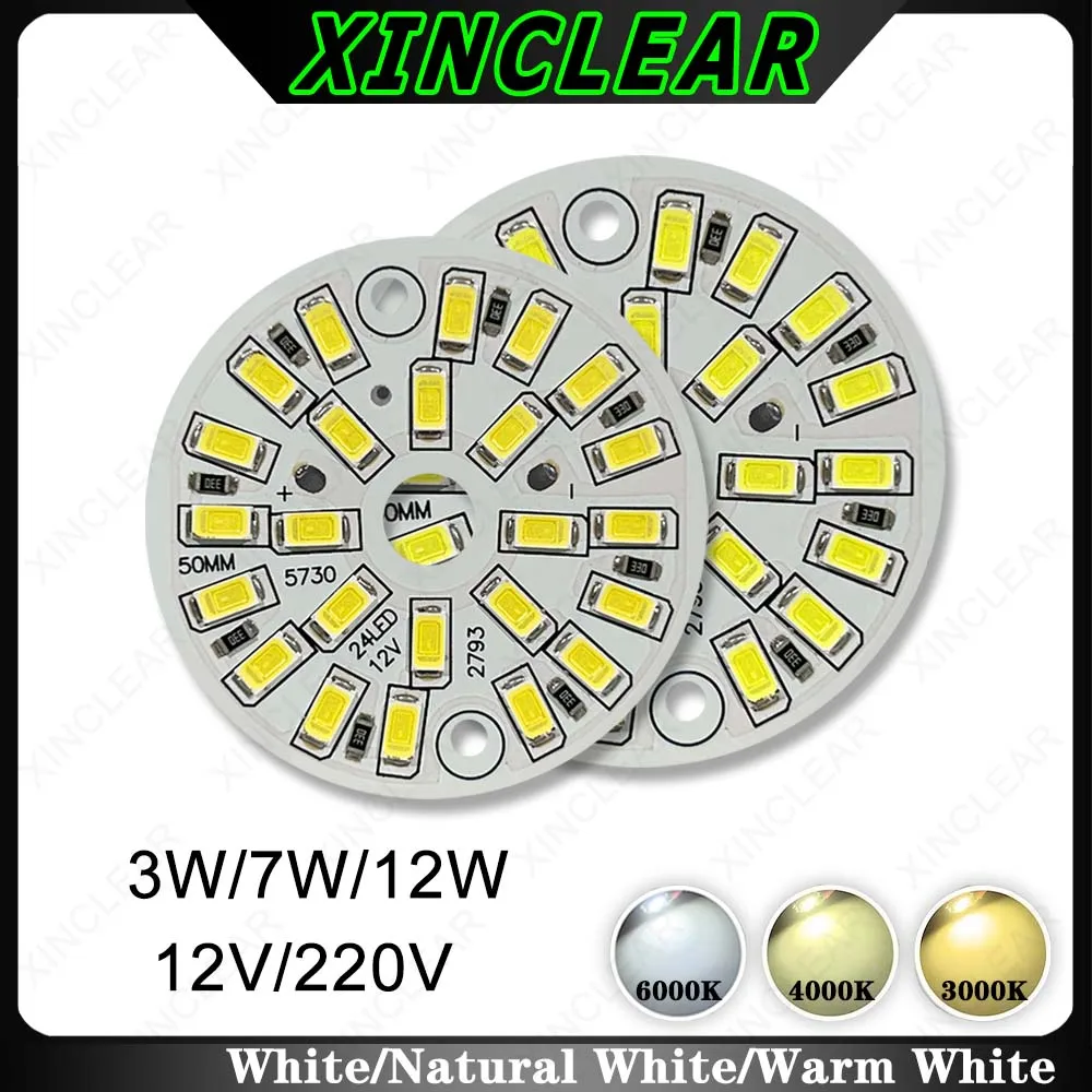 

High Power LED Light Board DC12V AC220V 12W 7W 3W SMD 5730 2835 Lamp Plate PCB With LED Chips For LED Bulb Light Ceiling Lamp